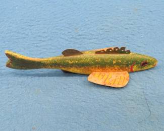 Lot 359. Mikko 7 1/2" hand-carved folk art spearing decoy.