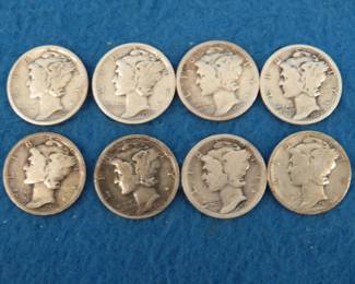 Lot 98. Eight Mercury dimes