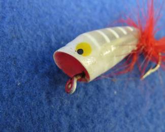 Lot 255. Vintage Heddon 1" Popper Spook white 1938-1953 Fly Fishing Bait