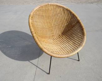 Lot 240. Wicker chair with metal frame