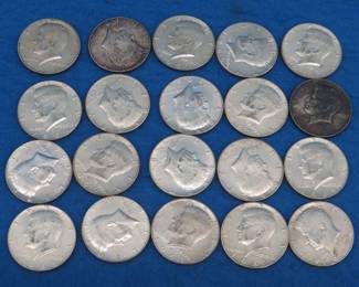 Lot 108. Twenty 1965-1969 Kennedy 40% Silver Half Dollars