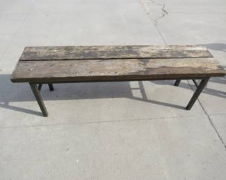 Lot 242. Very sturdy 60" metal-framed bench