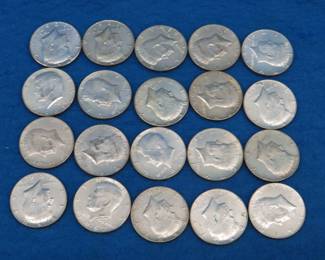 Lot 106. Twenty 1965-1969 Kennedy 40% Silver Half Dollars
