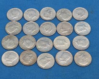 Lot 64. Twenty 1965-1969 Kennedy 40% Silver Half Dollars