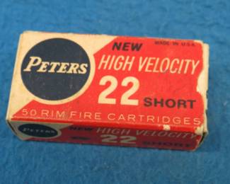 Lot 389. 50 vintage Peters High Velocity .22 cal. rounds in VGC