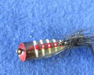Lot 256. Vintage Heddon 1" Popper Spook Black and Clear 1938-1953 Fly Fishing Bait