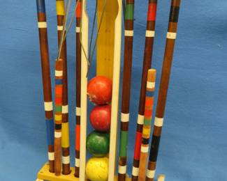 Lot 180. Old nearly complete croquet set