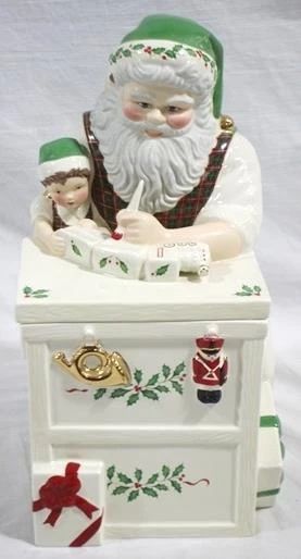 253 - Lenox Santa's Holiday Toy Shop Cookie jar 13 x 6 x 7.5
