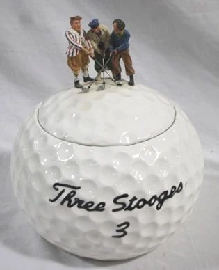 281 - Clay Art Three Stooges cookie jar 10 x 8
