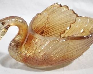 258 - Imperial Marigold open swan, 9.5 x 6.25
