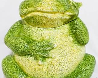 155 - Frog Prince Cookie Jar by Lotus 11.5"
