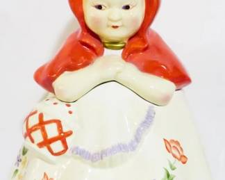 135 - Little Red Riding Hood Cookie Jar by Jonal 11.5"
