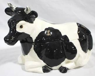 254 - Cow laying down cookie jar, 12 x 9.5
