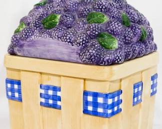 150 - Blackberry Basket Cookie Jar 9"
