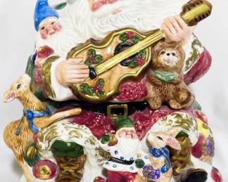 151 - Santa with Guitar Cookie Jar 10.5"
