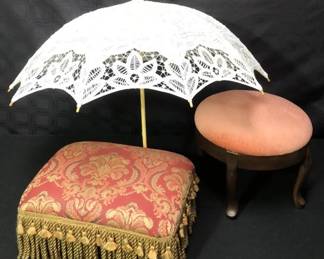 Footstools And Parasol 