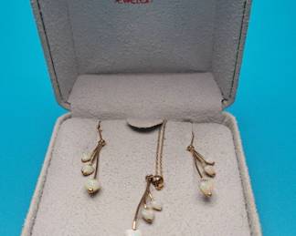 14k Necklace Earrings