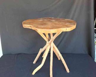 Brown Wood Accent Table 