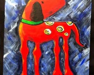 Painting Of Red Dog