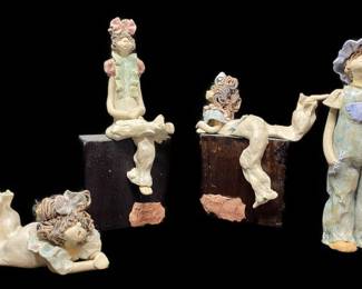 ASSORTED COLLECTION OF NANCY BRACHA CLAY FIGURINES