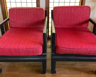 PR OF VINTAGE LOUNGE CHAIRS IMPORTED BY ROYAL CATHAY  TRADING COMPANY