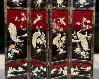 FOUR PANEL MOTHER OF PEARL ROOM DIVIDER