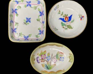 3 PC COLLECTION OF HAND PAINTED HEREND DISHES