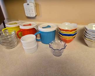 Kitchen Colorful Bowls and Mugs