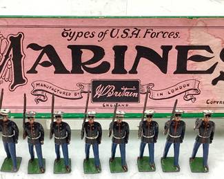 W. BRITAIN U.S. MARINES LEAD SOLDIERS SET W ORIGINAL BOX