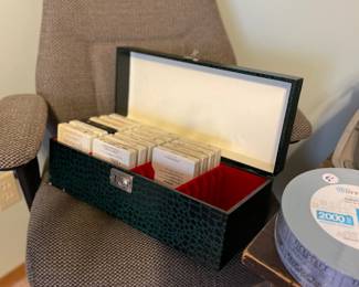 8 track tapes, office chair