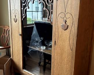 Antique Oak Display Cabinet