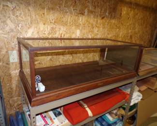 Antique Oak and Glass Countertop Display