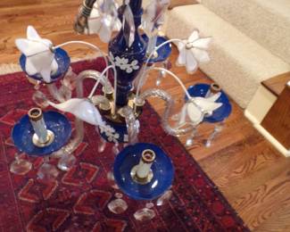 Vintage Ornate Glass Chandelier