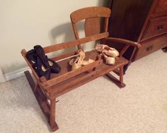 Primitive Child's Bench Rocker