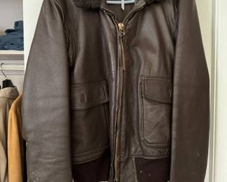 Vietnam Era Leather Bomber Jacket Size 44
