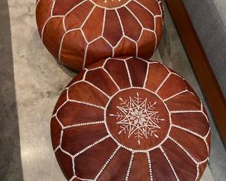 Morrocan Leather Poufs - Pottery Barn
