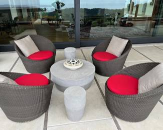Four Swivel Patio  Chairs - Crate Barrel