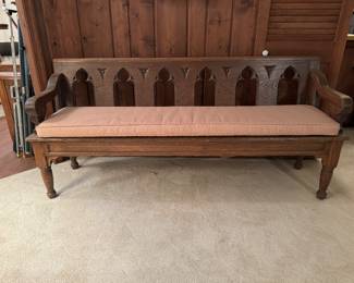 Wooden Church Pew (19"D x 33"H x 71-1/2"L)