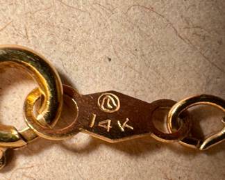 14K Gold Necklace with Chinese Jade Pendant