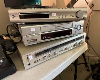 Sony Receiver & Goldstar VHS Player & Technics SA-103 FM/AM Receiver