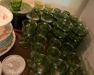 Collection of Avocado Green Indiana Glasses
