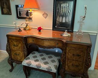 5 Drawer Writing Desk (52"W x 19-1/2"D x 29"H)