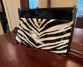 Women's Kate Spade Patent Leather Animal Print Clutch 