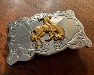 Chambers Belt Co. Bucking Horse Belt Buckle