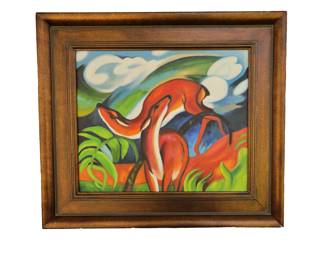 The Red Deer Oil Painting by Franz Marc

