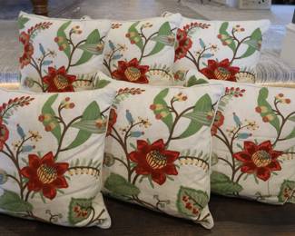 Pier One Embroidered Floral pillows 
