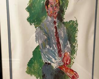 VINTAGE SIGNED LEROY NEIMAN WITH SIGNED BILL BRADLEY FROM THE KNICKS

