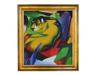Original Abstract Oil Painting La Pastiche The Tiger