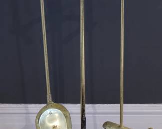 Decoy style brass fire tools 