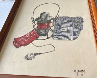 Framed wall decor pencil signed 18x22